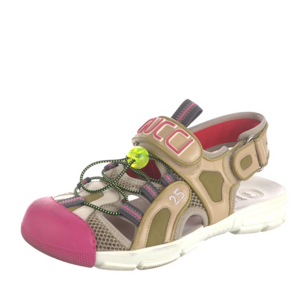 Gucci Rubber And Leather Sandals View 4